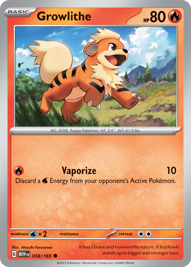 Growlithe - 058/165 - Reverse Holofoil