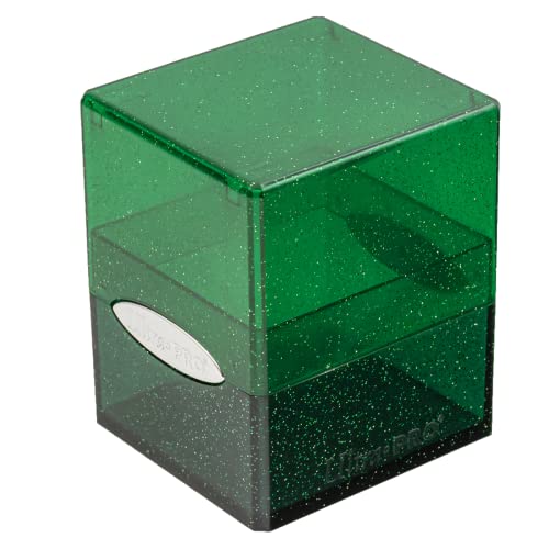 Deck Box Satin Cube Glitter Green