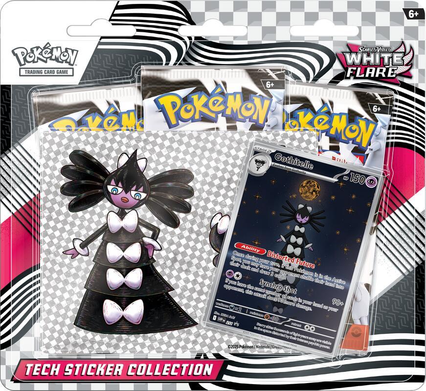 Pokemon Scarlet & Violet 10.5 - White Flare 3-Pack Tech Sticker Collection
