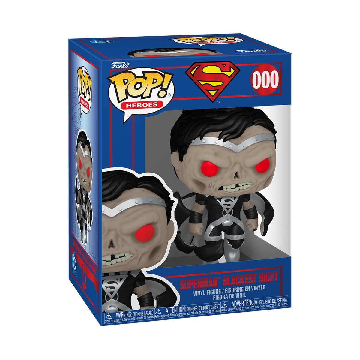 Pop Heroes Shield Thru The Ages Superman Blackest Nite Figure (