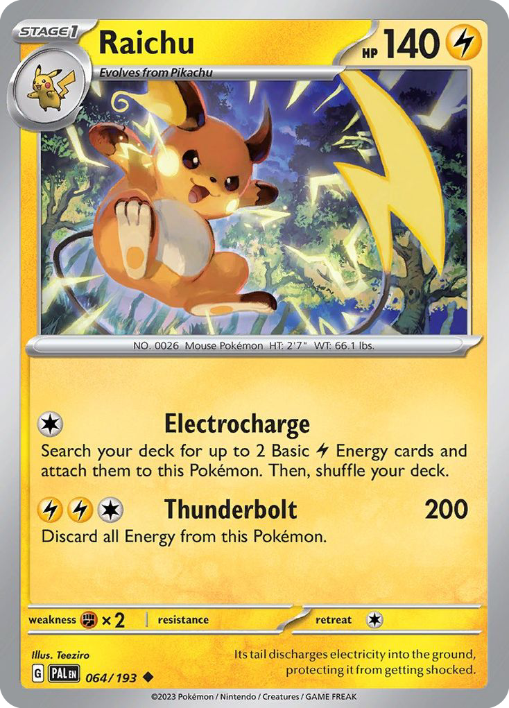 Raichu  - 064/193 - Reverse Holofoil