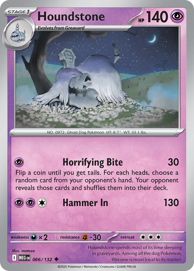 Houndstone  - 066/132 - Reverse Holofoil