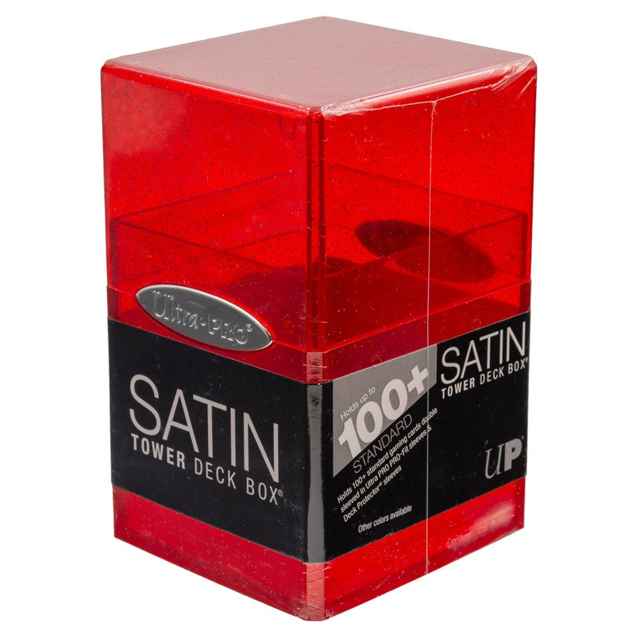 Deck Box Satin Tower Glitter Red