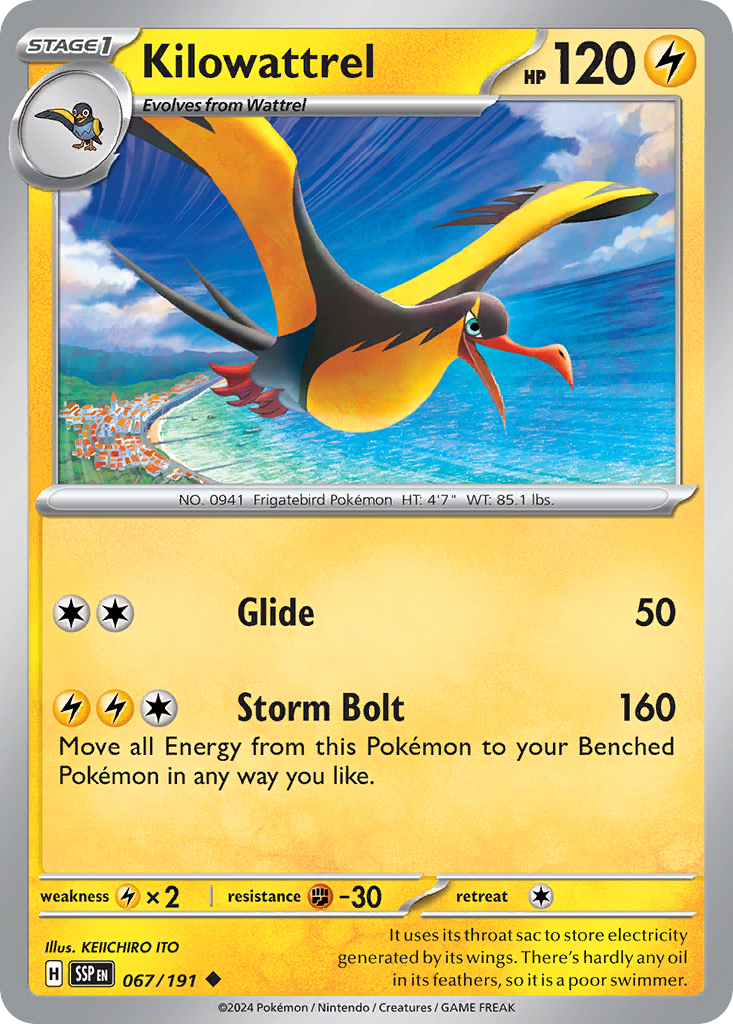 Kilowattrel - 067/191 - Reverse Holofoil