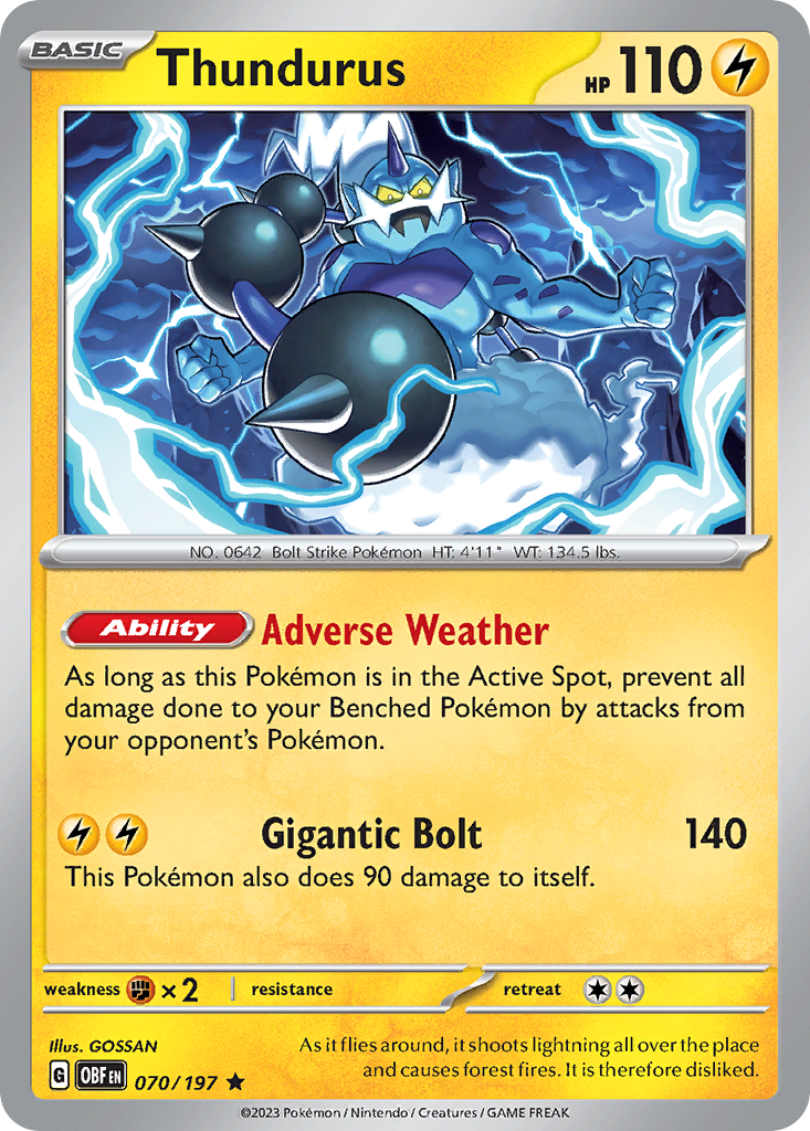 Thundurus - 070/197 - Reverse Holofoil