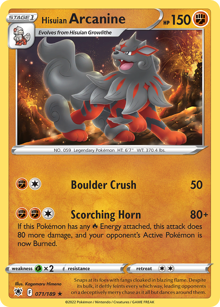 Hisuian Arcanine - 071/189 - Reverse Holofoil