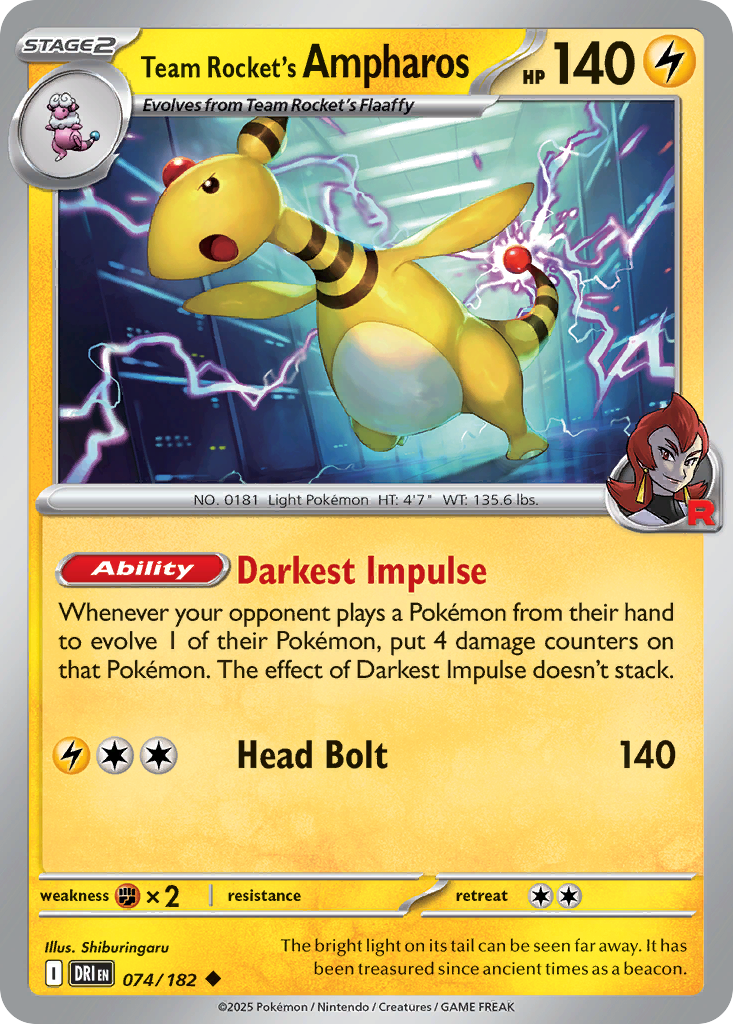 Team Rocket's Ampharos - 074/182