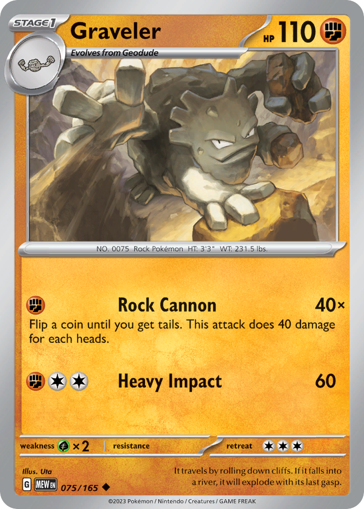 Graveler - 075/165 - Reverse Holofoil