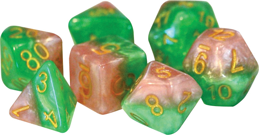 HALFSIES DICE - ROSE 7-DICE SET