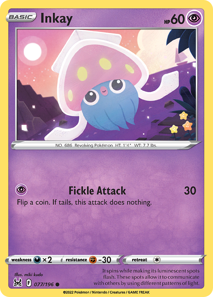 Inkay (077) - 077/196 - Reverse Holofoil