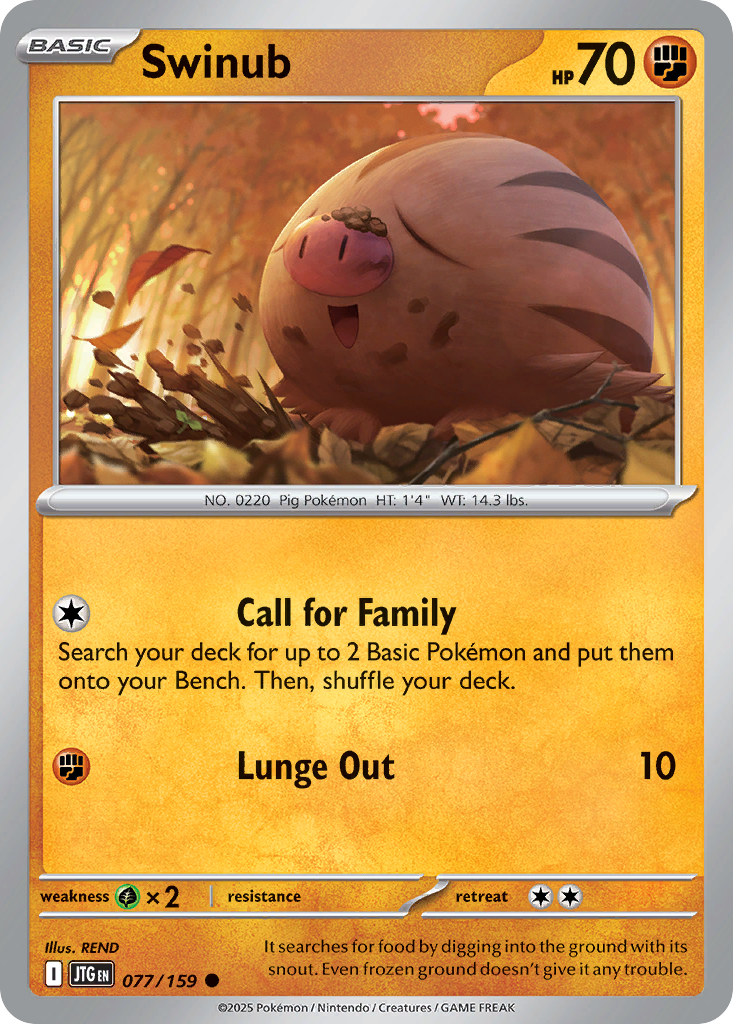 Swinub  - 077/159 - Reverse Holofoil