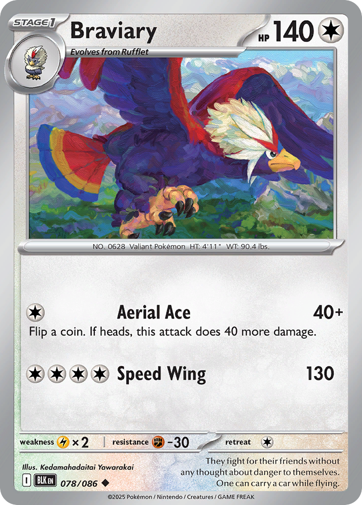Braviary - 078/086 - Reverse Holofoil