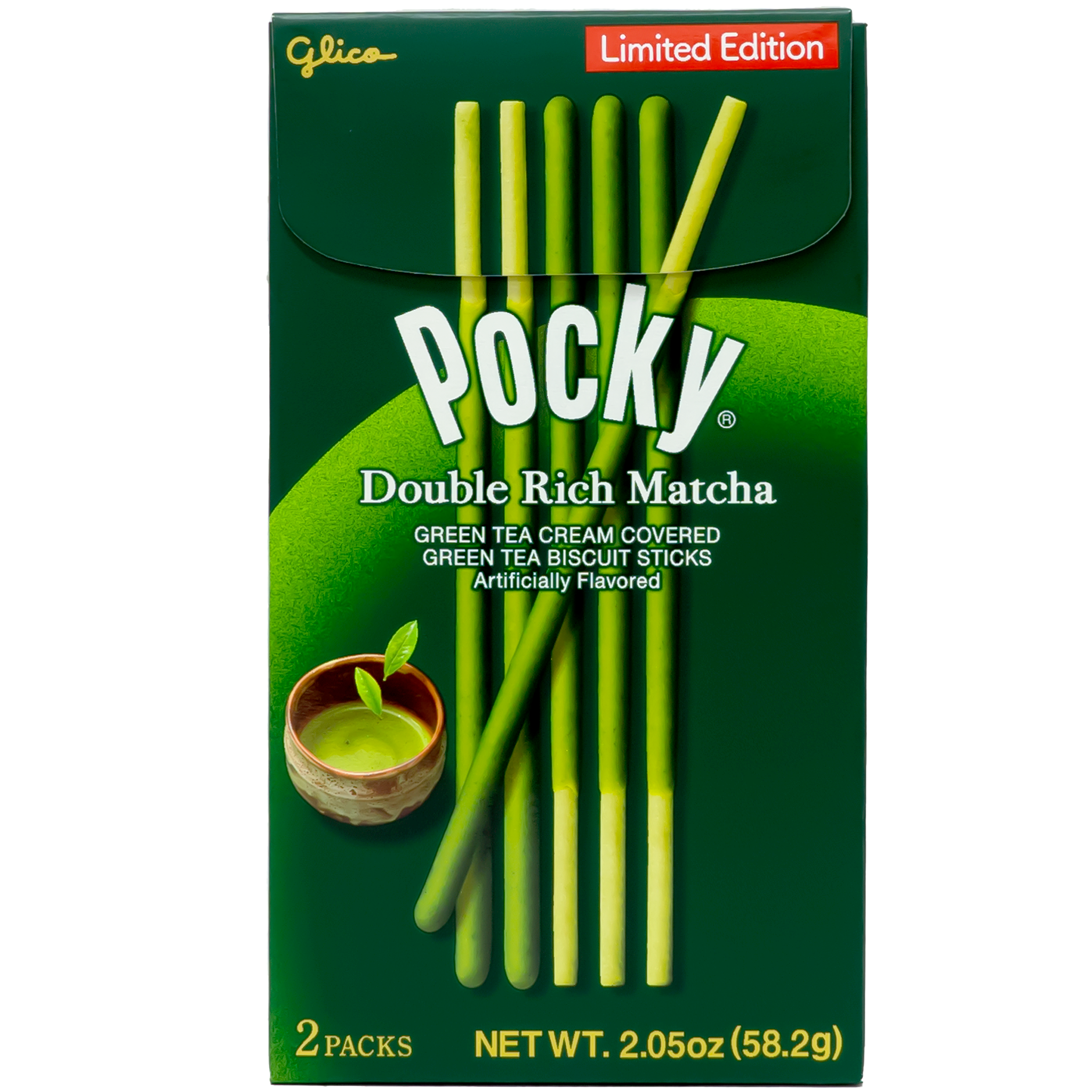 GLICO Pocky Double Rich Matcha Biscuit Sticks 2Packs 58.2g