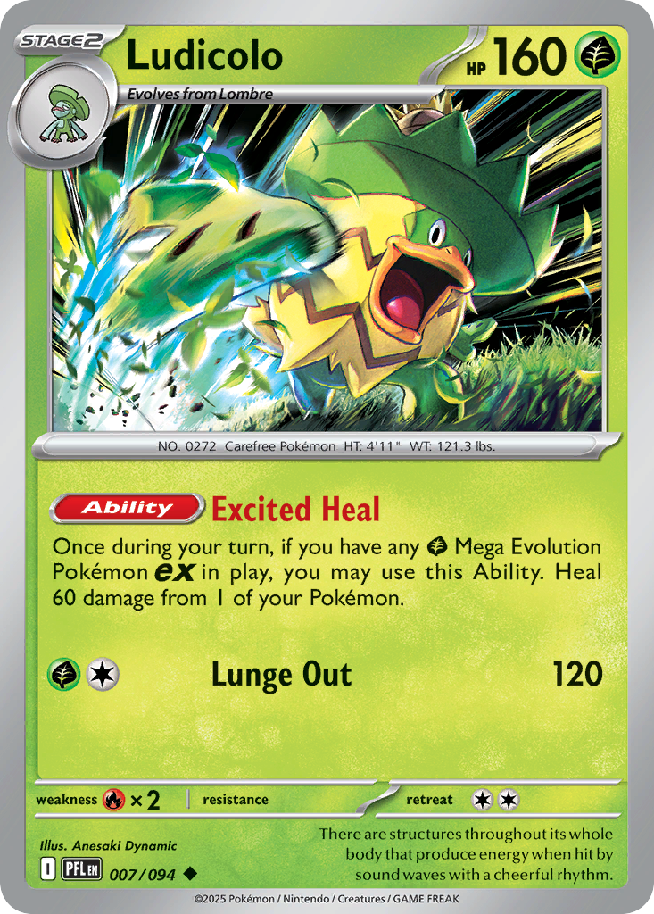 Ludicolo  - 007/094 - Reverse Holofoil