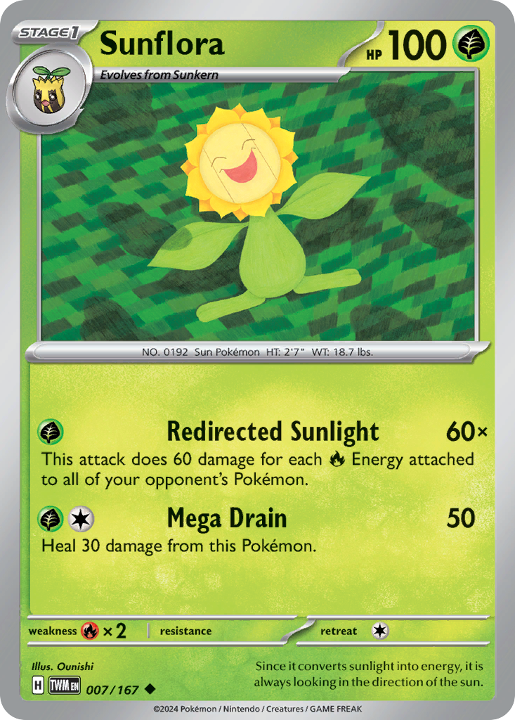 Sunflora  - 007/167 - Reverse Holofoil