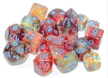 Nebula: 16mm d6 Primary/blue Luminary Dice Block (12 dice)