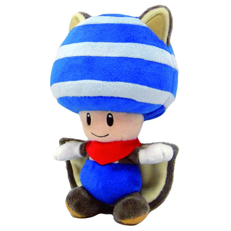 Super Mario Series Flying Squirrel Blue Toad Plush, 9"