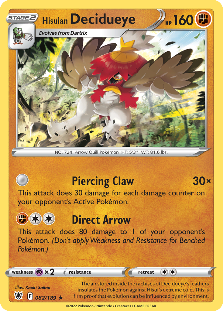 Hisuian Decidueye - 082/189 - Reverse Holofoil