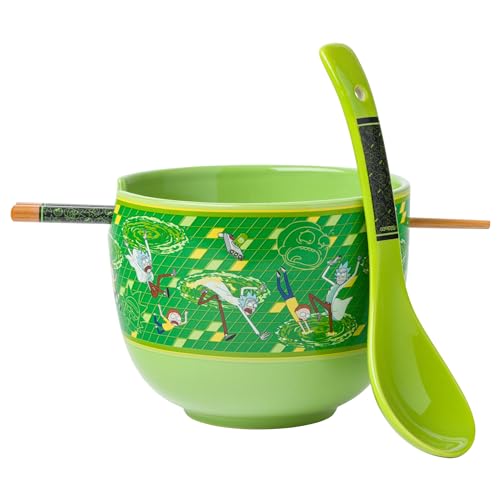 Rick & Morty Ramen Bowl w' Chopsticks & Spoon