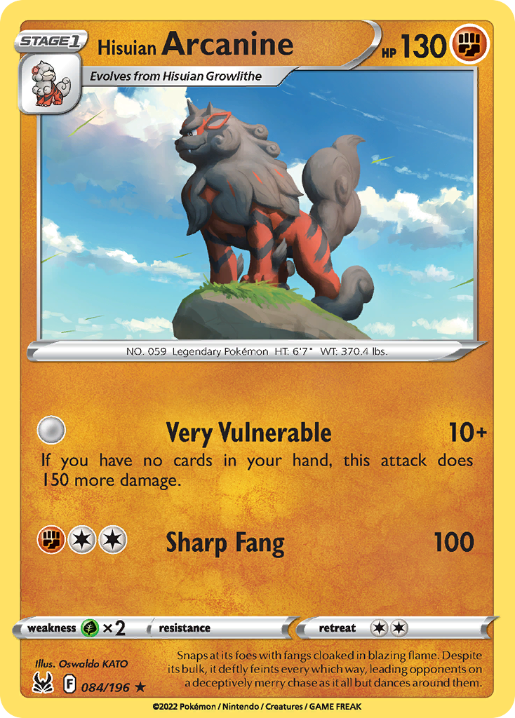 Hisuian Arcanine - 084/196 - Reverse Holofoil
