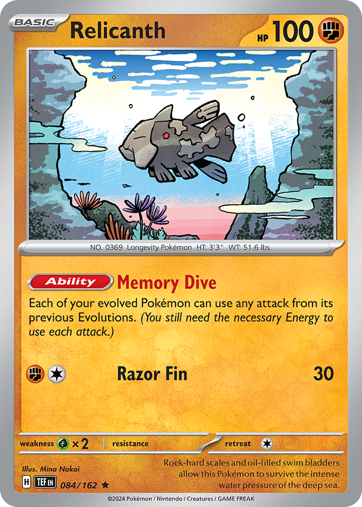 Relicanth  - 084/162 - Reverse Holofoil