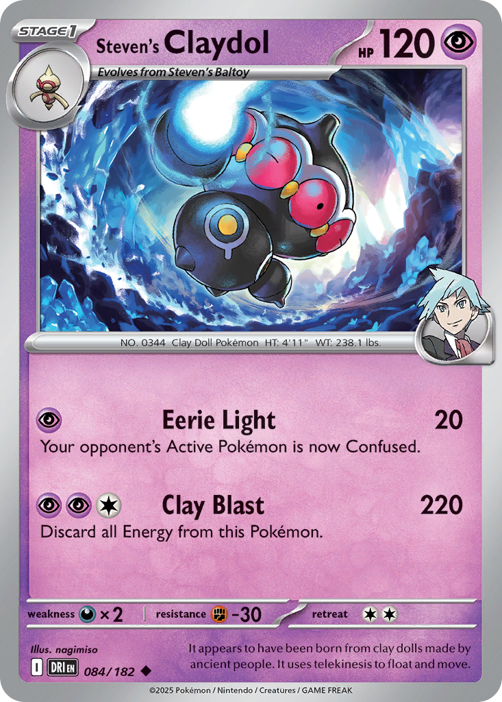 Steven's Claydol - 084/182 - Reverse Holofoil