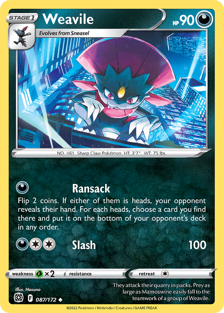 Weavile - 087/172 - Reverse Holofoil