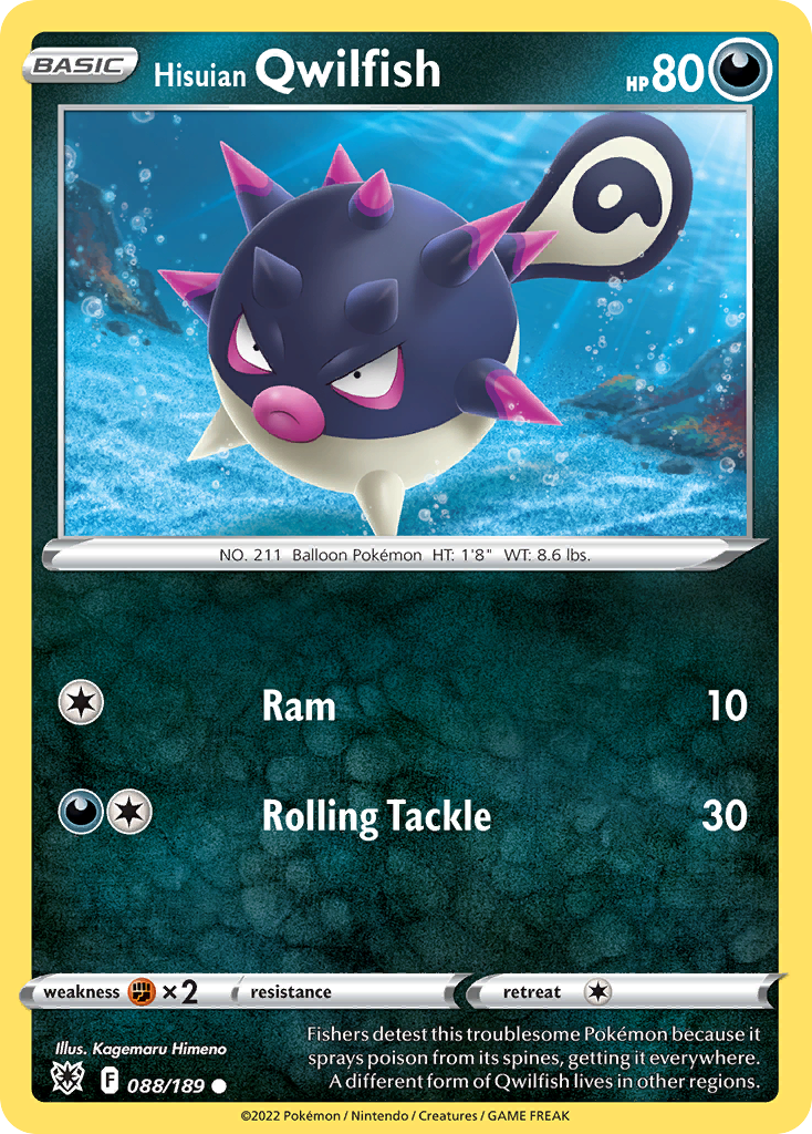 Hisuian Qwilfish (88) - 088/189 - Reverse Holofoil