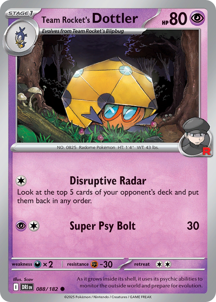 Team Rocket's Dottler - 088/182 - Reverse Holofoil
