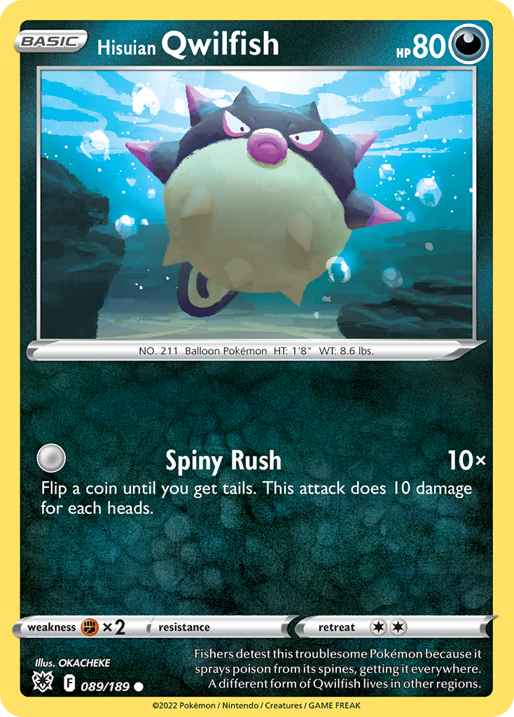 Hisuian Qwilfish (89) - 089/189 - Reverse Holofoil