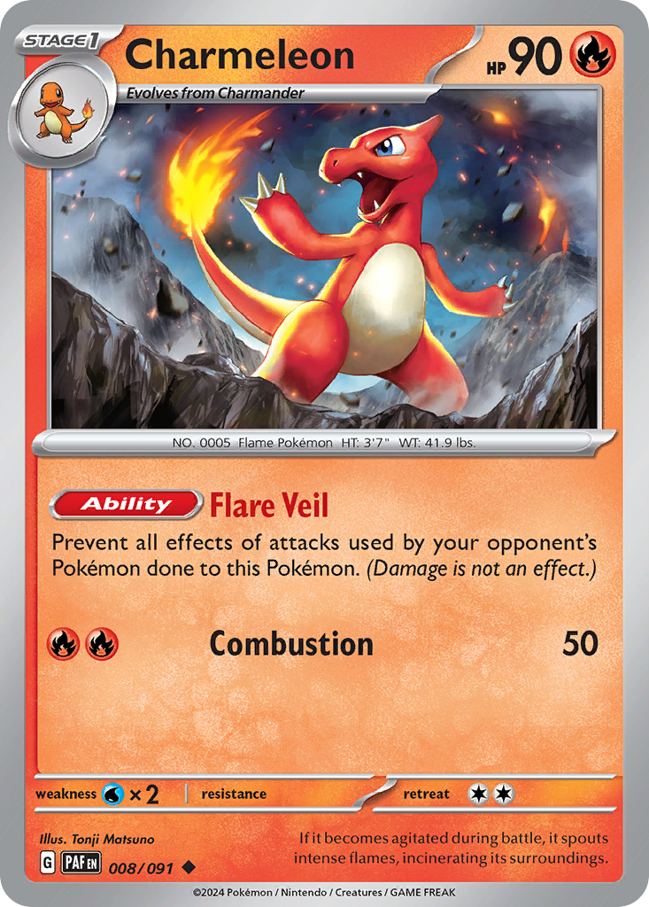 Charmeleon  - 008/091 - Reverse Holofoil