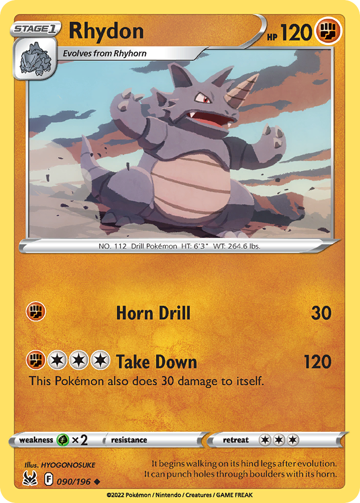 Rhydon - 090/196 - Reverse Holofoil