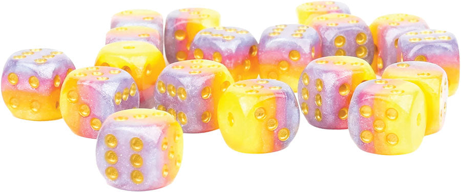 D6 Dice Set (18): 12mm Tahitian Sunset