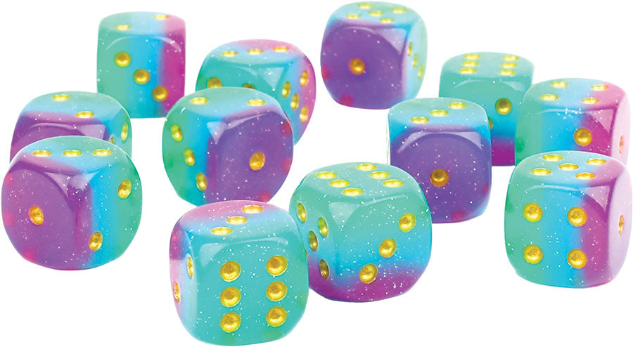 D6 Dice Set (18): 12mm Northern Lights