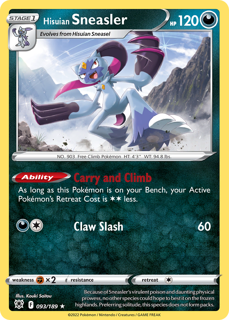 Hisuian Sneasler - 093/189 - Reverse Holofoil
