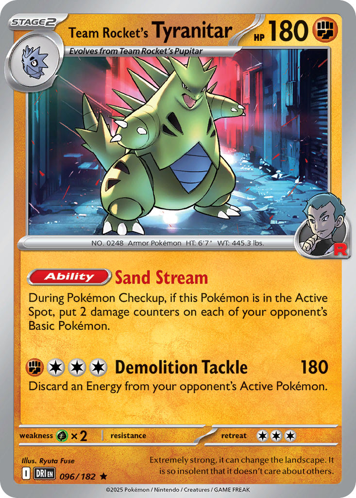 Team Rocket's Tyranitar - 096/182 - Reverse Holofoil