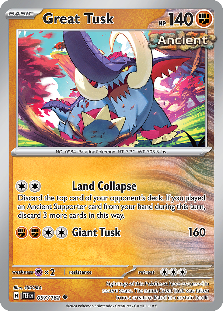 Great Tusk  - 097/162 - Reverse Holofoil