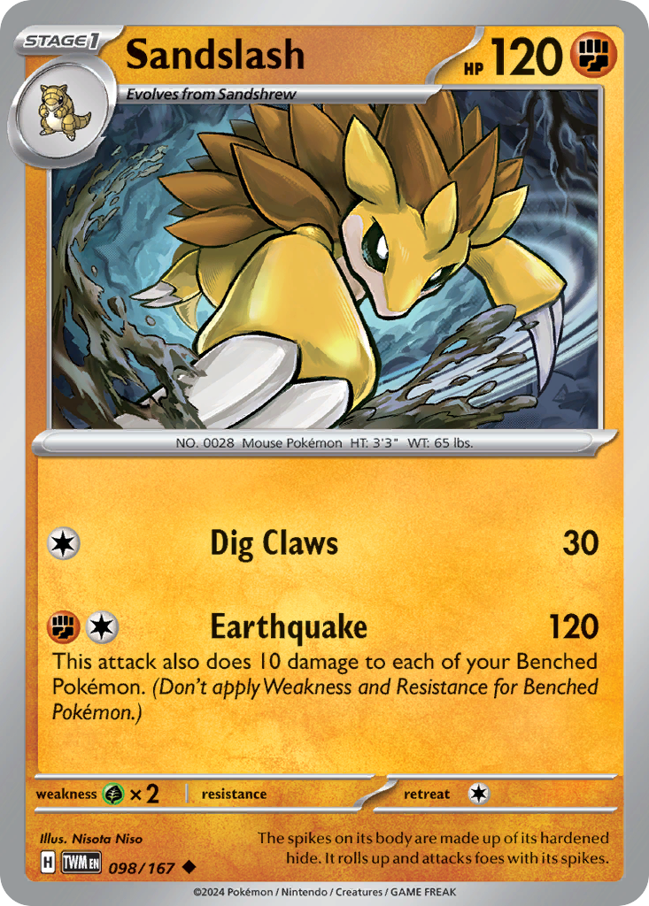 Sandslash - 098/167 - Reverse Holofoil