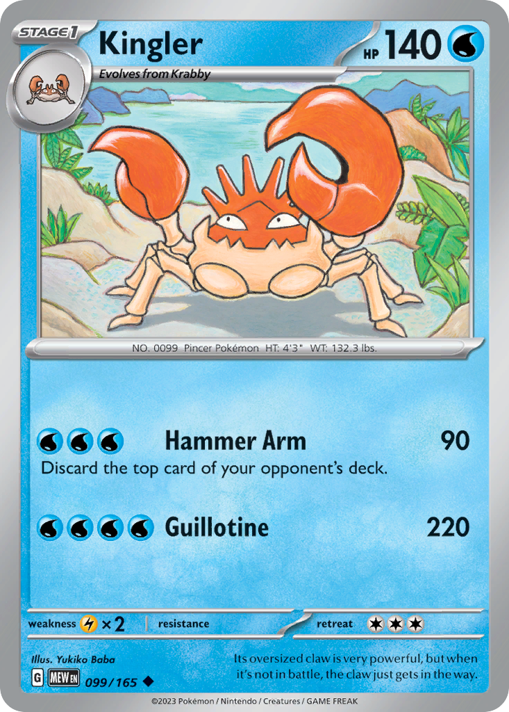 Kingler - 099/165 - Reverse Holofoil