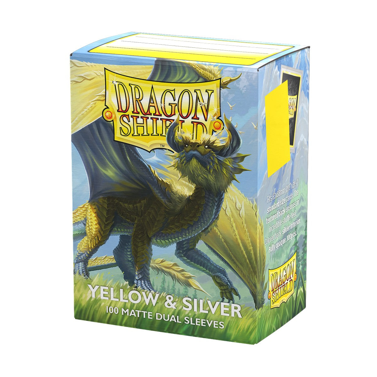 Dragon Shield Sleeves: Standard Dual Matte - Yellow & Silver 100CT