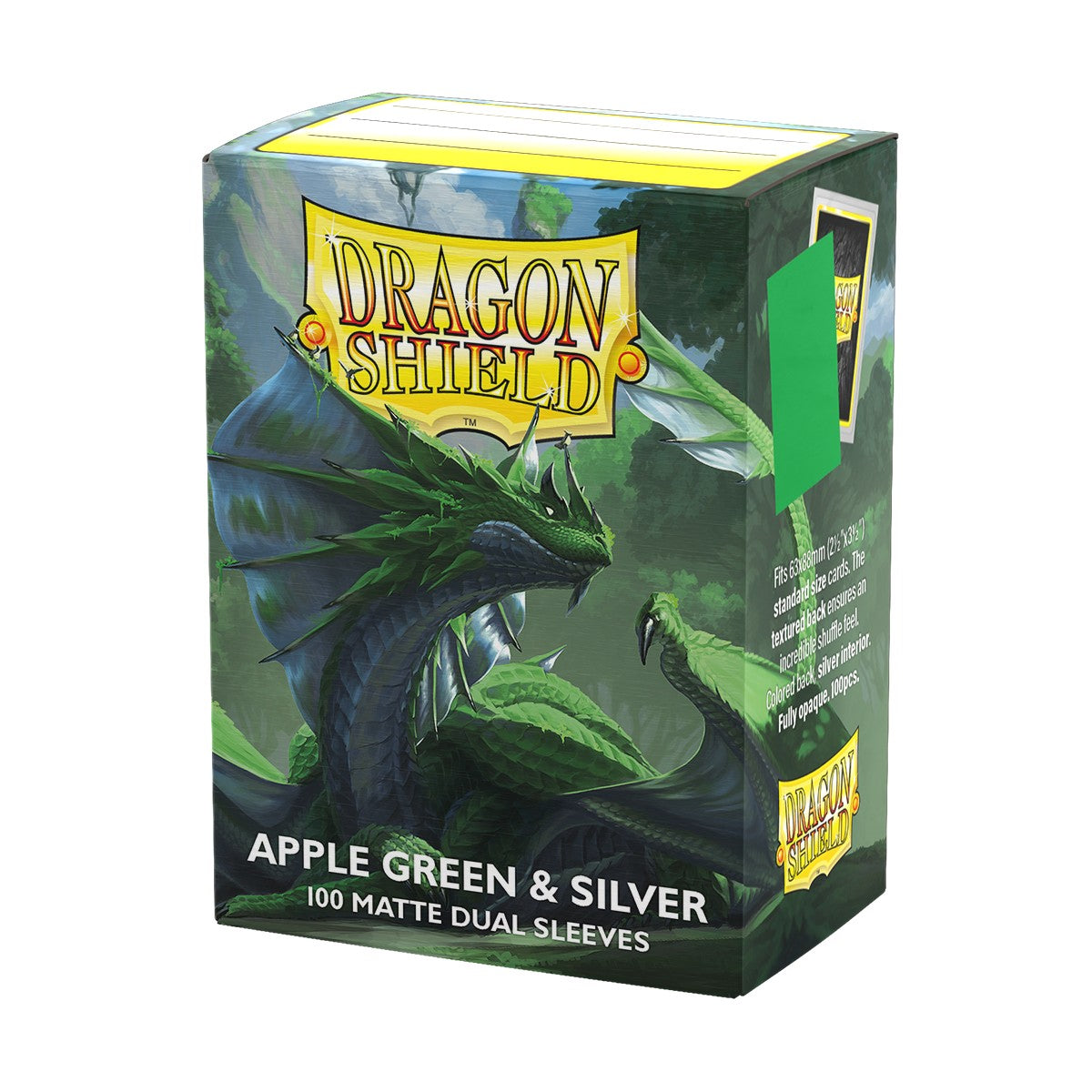 Dragon Shield Sleeves: Standard Dual Matte - Apple Green & Silver 100CT