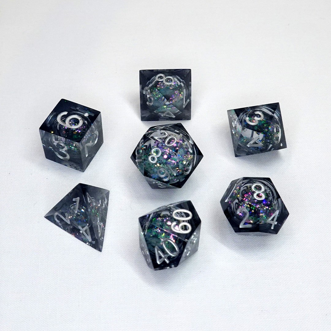 Chronicle RPG Accessories: 7CT Liquid Core - Molten Obsidian Polyhedral Dice Set