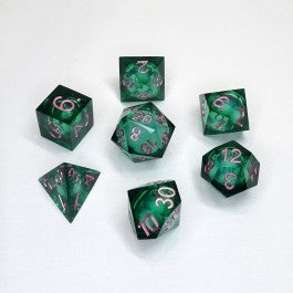 Chronicle RPG Accessories: 7CT Liquid Core - Molten Moss Dice Set