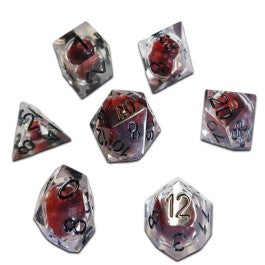 Chronicle RPG Accessories: 7CT Liquid Core - Molten Black Masquerade Dice Set