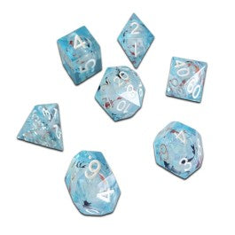 Chronicle RPG Accessories: 7CT Liquid Core - Molten Blue Koi Dice Set