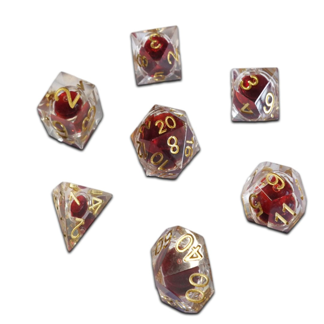 Chronicle RPG Accessories: 7CT Liquid Core - Molten Gold Masquerade Polyhedral Dice Set