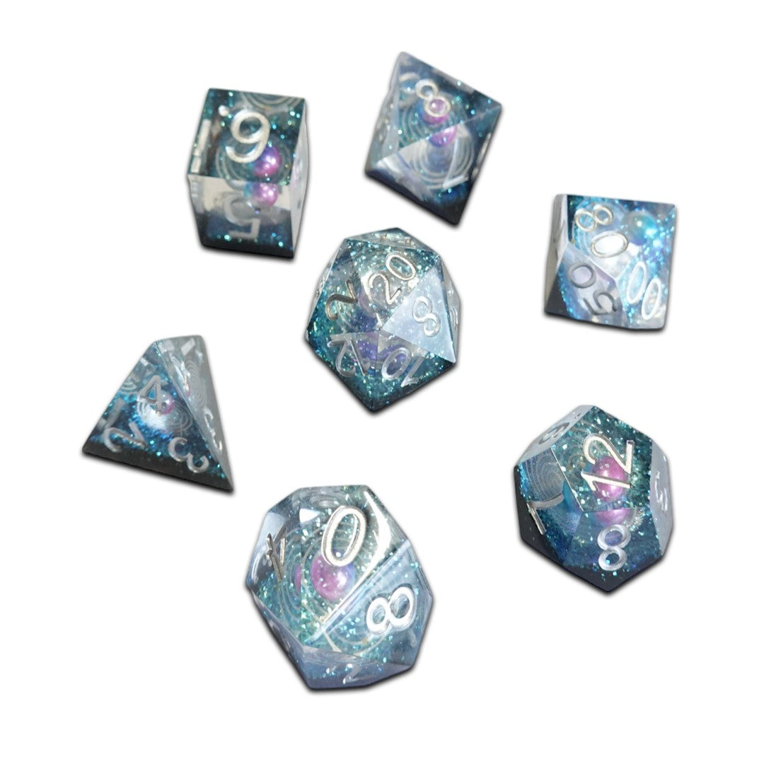 Chronicle RPG Accessories: 7CT Liquid Core - Molten Planets Polyhedral Dice Set