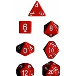 Opaque Red W/White 7 Set