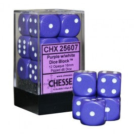 Chessex: Opaque 16mm D6 Purple/White