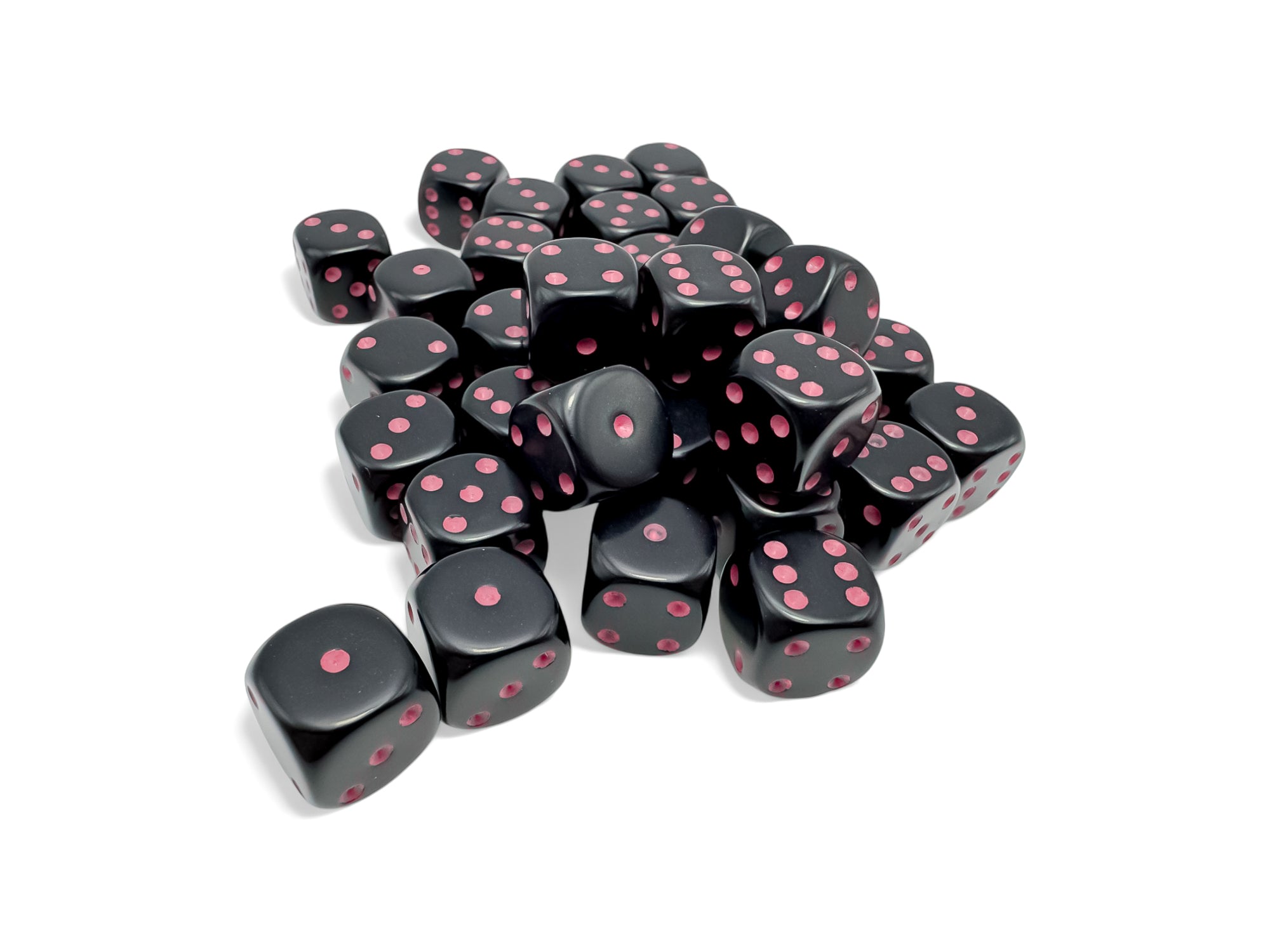 Opaque Black/Pink 12MM D6 Dice Block